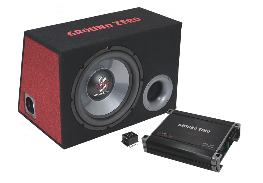 Komplet subwoofer in ojačevalec Ground Zero GZBASSKIT 12.300X-II